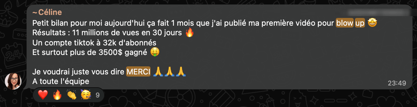 Message de Céline